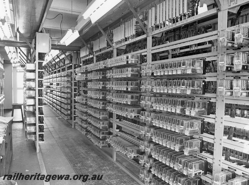 P00187
Rows of relays, Midland Signalling Centre.
