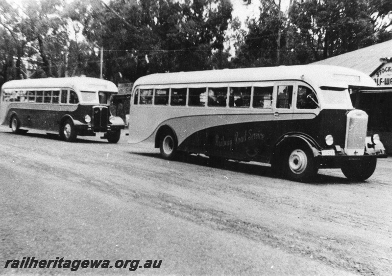 P01585
Railway Road Service half cab buses, early versions, side and front views.
