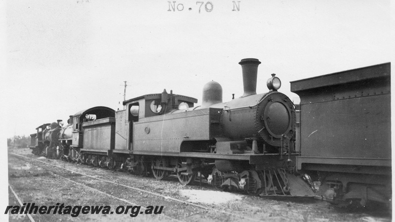 P01646
N class 70, side and front view, Midland Junction, c1926
