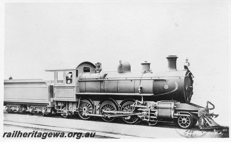 P01695
E class loco in photographic grey livery, side and front view.
