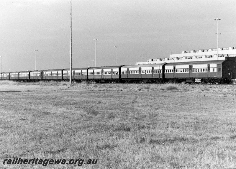 P01946
AYB and AY carriages stowed at Forrestfield, side view.
