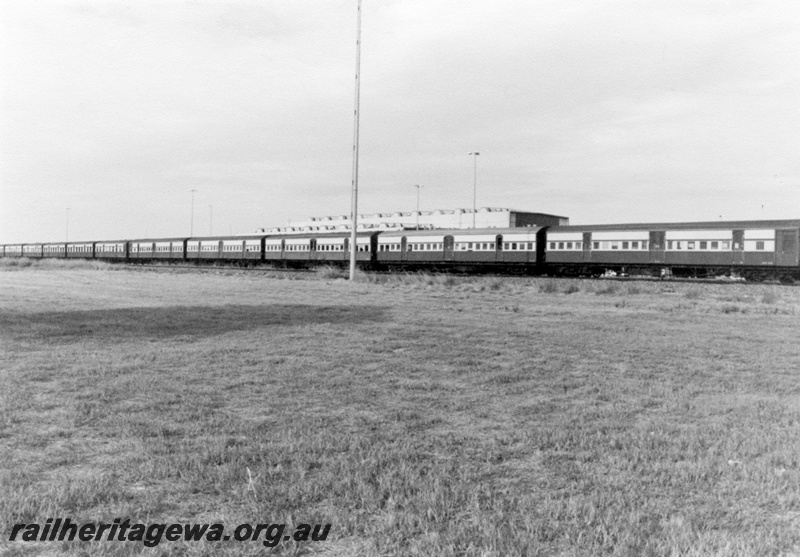 P01947
AYB and AY carriages stowed at Forrestfield, side view.
