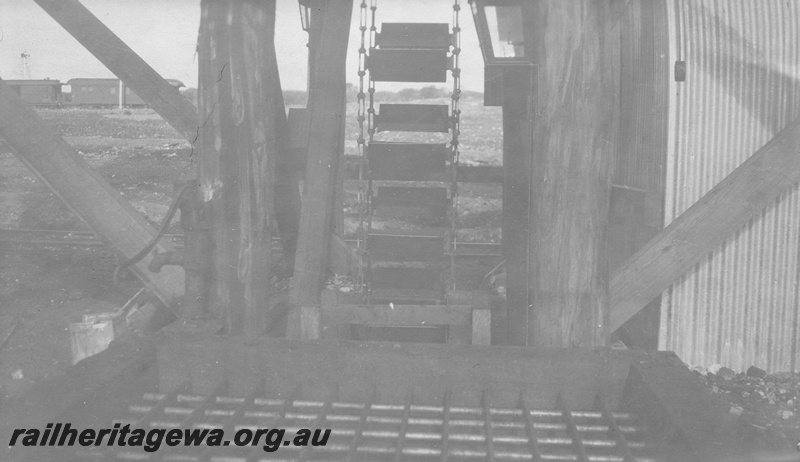 P01987
3 of 3 views of the coal stage at Mullewa, bucket chain
