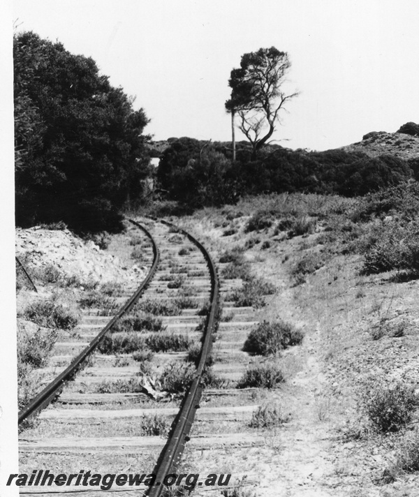 P02282
Track on the Army railway on Rottnest Island, view along the track
