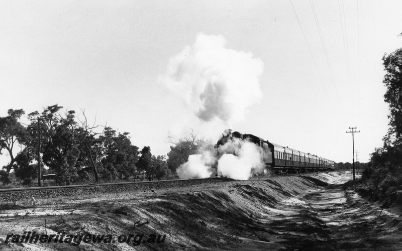 P02640
W Class 908 emitting steam and smoke heading 