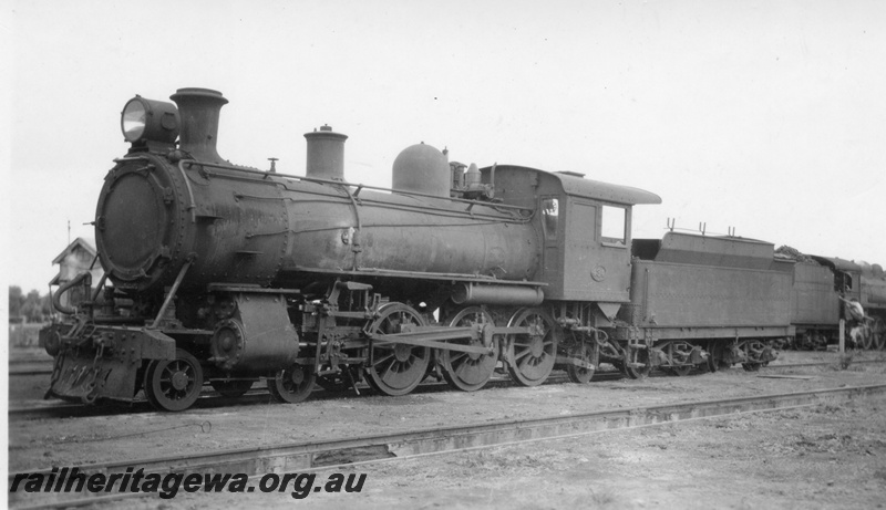 P03019
C class 434 steam locomotive, front and side view, engine pit, Kalgoorlie, EGR line, Goggs No. 88, same as P7574
