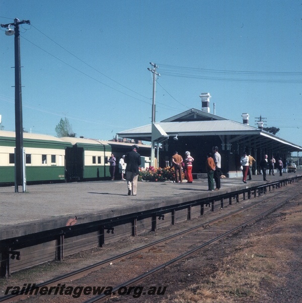 P03674
ARHS carriages in Wagin railway station south end, GSR line
