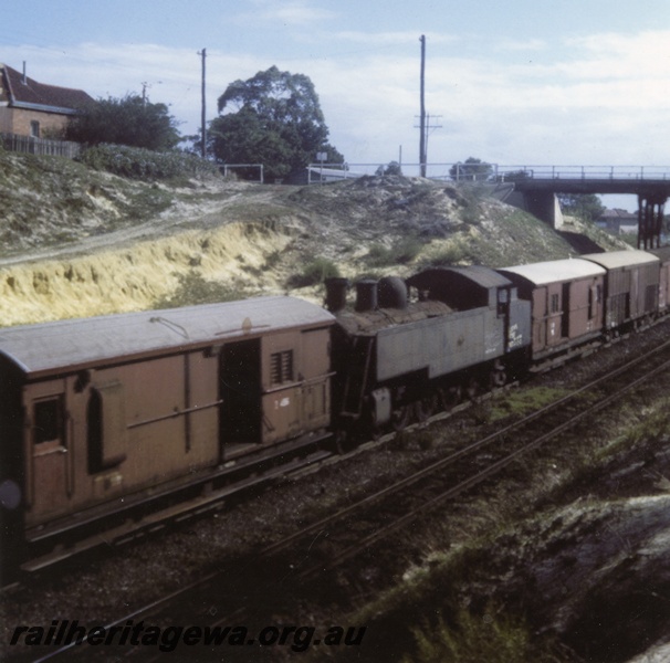 P03710
DM class 583, written off, being towed on goods train to Robbs Jetty for scrapping, West Leederville, ER line
