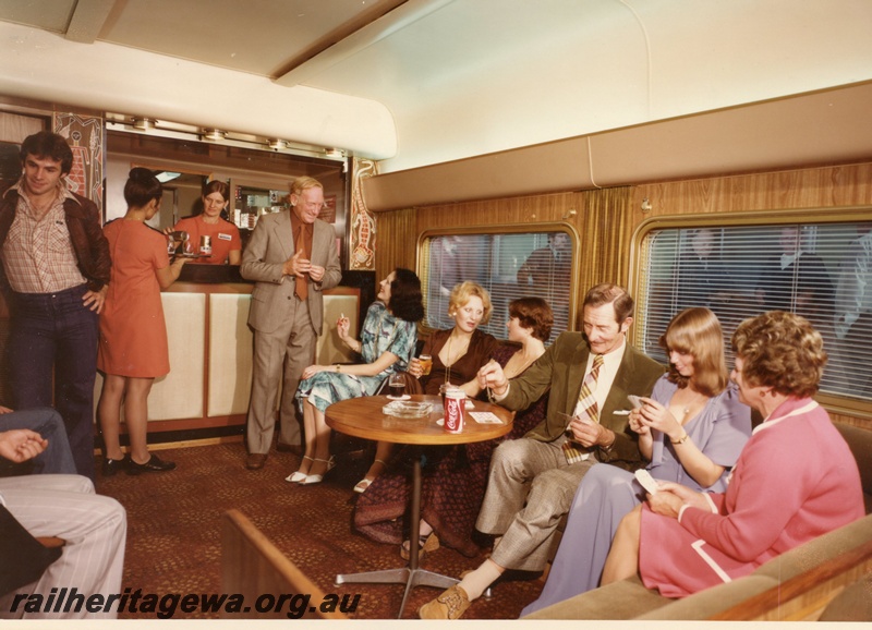 P03864
1 of 2, Interior of the club car on the Indian Pacific.
