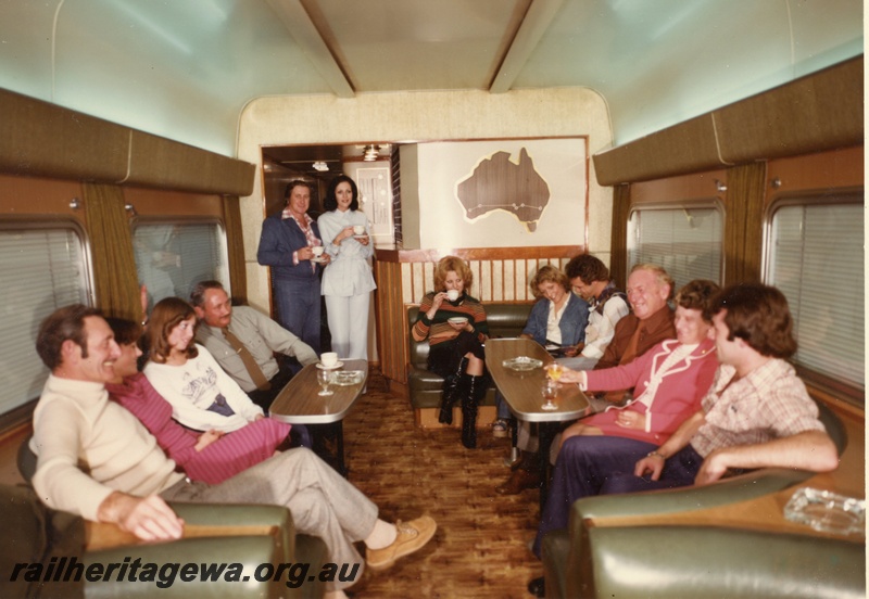 P03867
Interior of the second class club car on the Indian Pacific.
