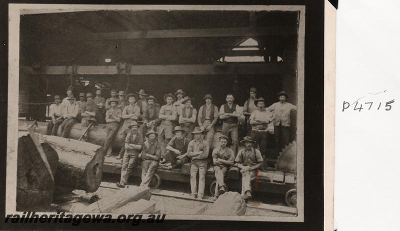 P04715
Group photo of workers in a saw mill
