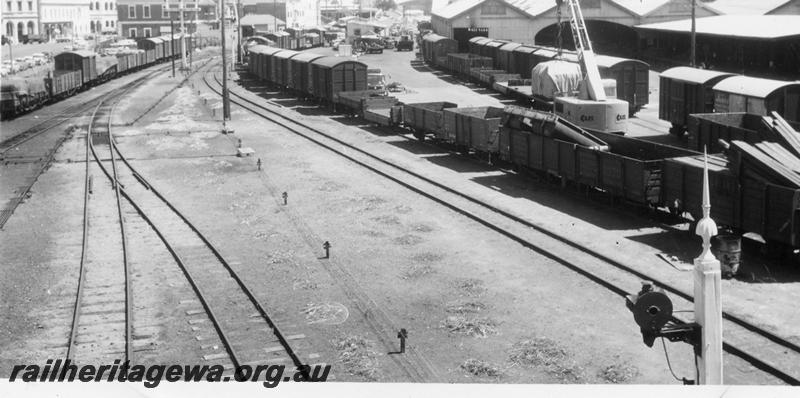 P06755
Yard, Fremantle, looking west, station building in background
