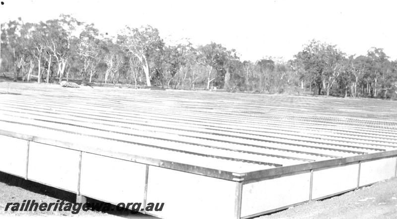 P07331
27 of 32 photos of the construction of the railway dam at Hillman, BN line, completed roof covering the dam
