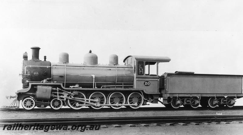 P07949
MRWA D class 20 steam loco, side view, builder's photo
