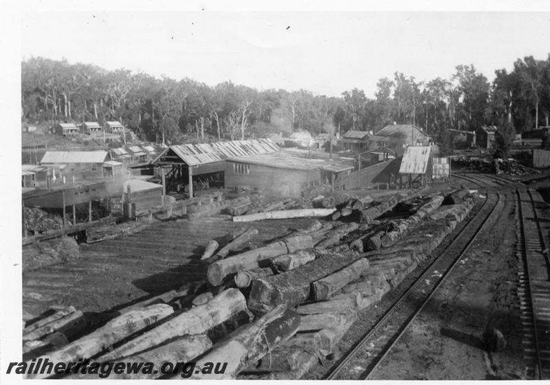 P08234
Mill buildings, Hoffman, overall general view with railway tracks in foreground.
