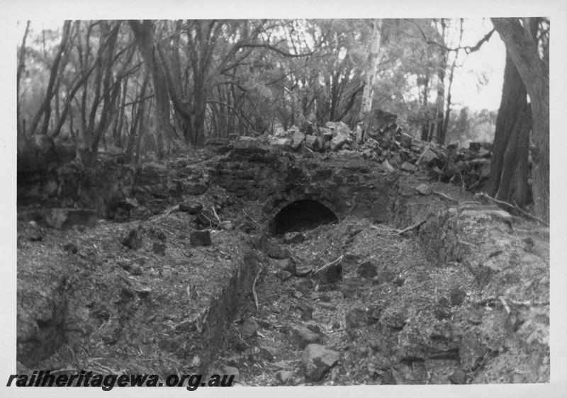 P08266
Site of M. C. Davies Boranup mill, foundations exposed due to bushfire
