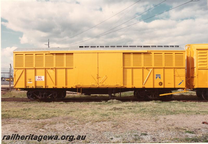 P08964
VFA class 23321-T, a VF class bogie van converted to carry grain, newly painted, side view
