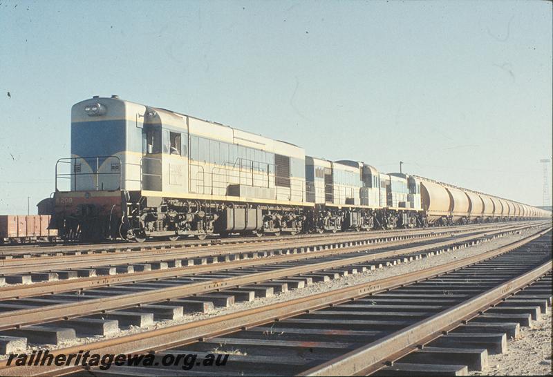 P11635
K class 208, H class 2, H class 3, grain train, Leighton yard. ER line.
