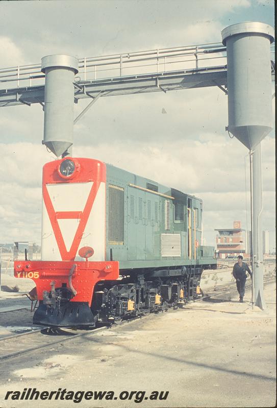 P12497
Y class 1105, sanding towers, Kewdale loco shed, SG line.

