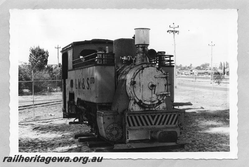 P12667
Lake View and Star Orenstein and Koppel loco, recently arrived at the Rail Transport Museum on the 23rd October, 1969, side and front view.
