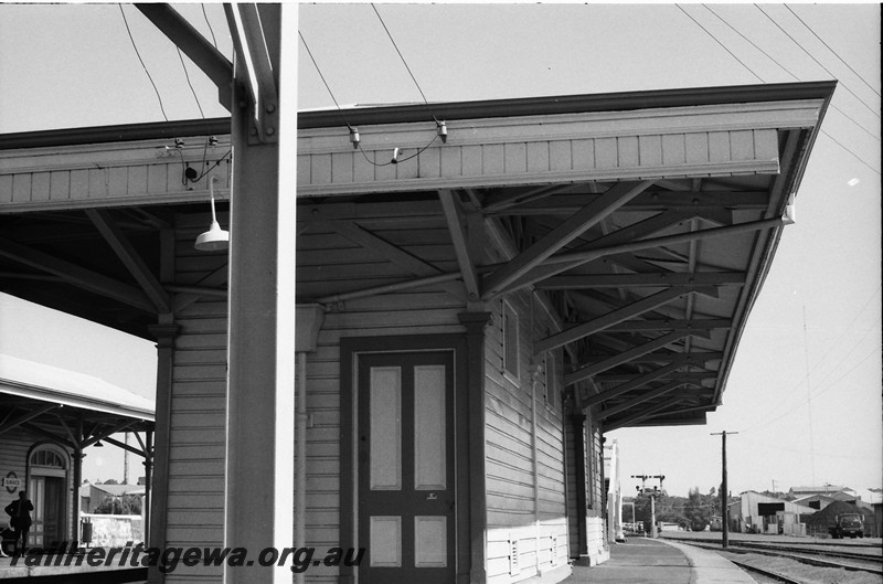 P13878
1 of 6 views of the station buildings at Subiaco, view of the end of the building on the island platform
