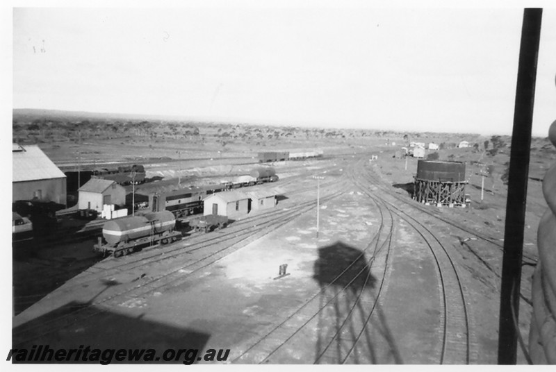 P14212
Commonwealth Railways (CR) Parkeston Locomotive Depot, elevated view overlooking the yard
