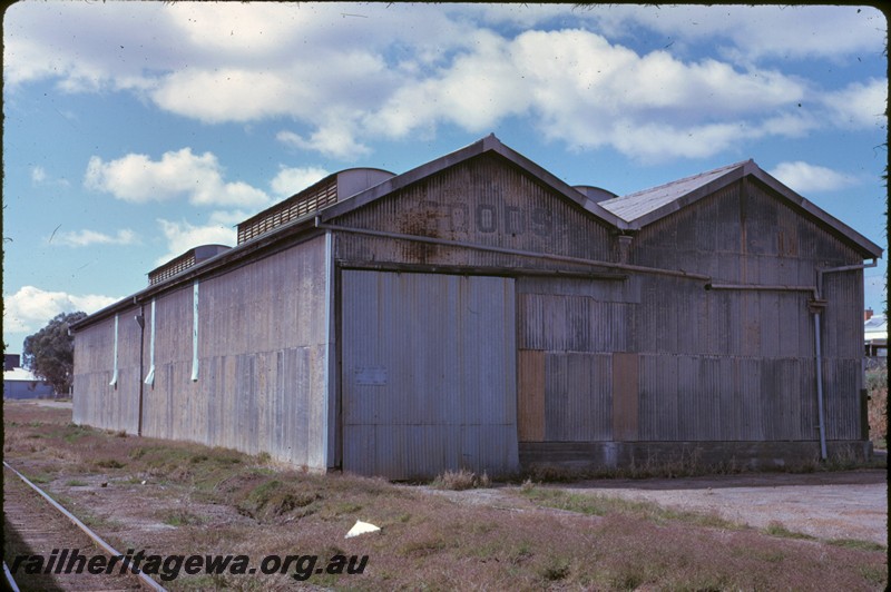 P14328
2 of 6, Abandoned goods shed, end and side view, Northam, ER line.
