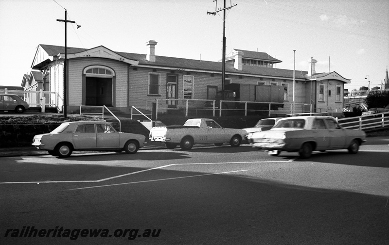 P14809
6 of 21 images of the railway precinct and station buildings at Subiaco, c1969, station building, StreetSide view
