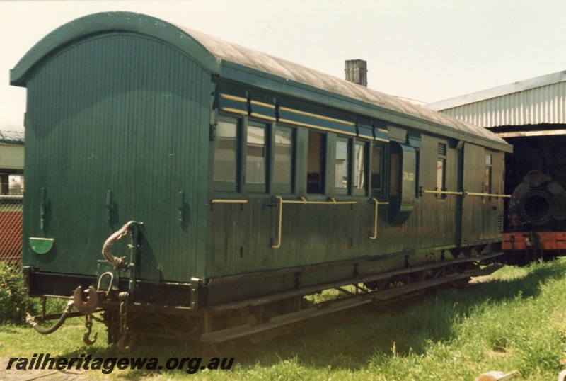 P14835
Former WAGR ZA class 200 brakevan, end and side view, Bellarine Railway, Victoria.
