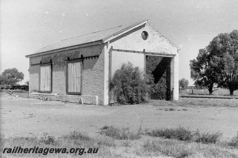 P15183
7 of 8 images of the railway precinct at Walkaway, W line, goods shed, streetside and northern end of the goods shed
