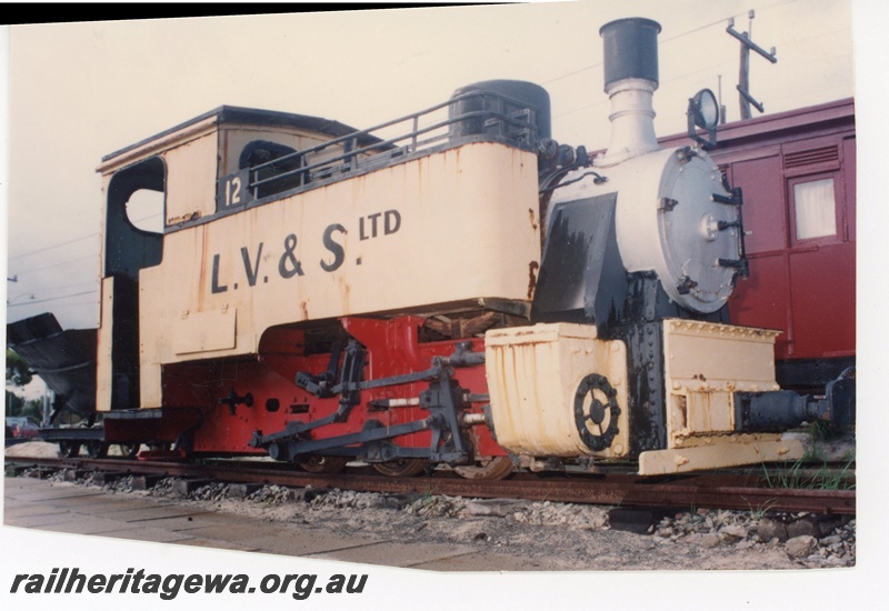 P16531
Lake View & Star Ltd, tank loco, now preserved at rail museum, Bassendean, side and front view
