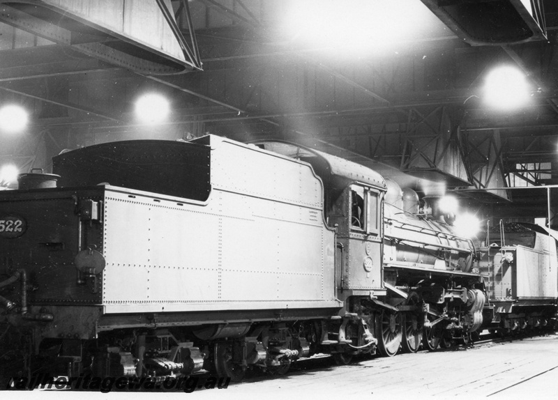 P17473
PR class 522 steam locomotive at Narrogin loco. GSR line.
