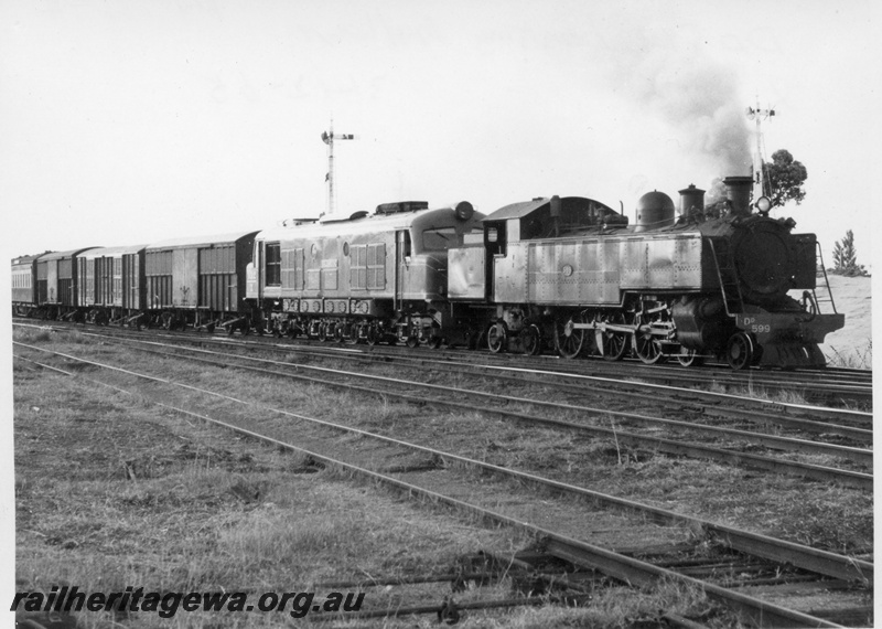 P17494
DD class 599 steam locomotive banking X class 1012 
