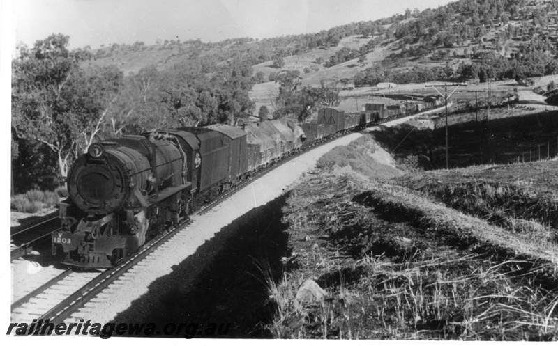 P17533
V class 1203, heading goods train, Avon Valley line, c1968
