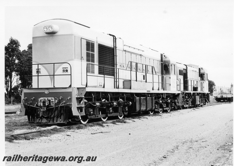 P18013
K class diesel, H class diesel, long ends leading, Upper Swan, MR line, end and side view, c1966
