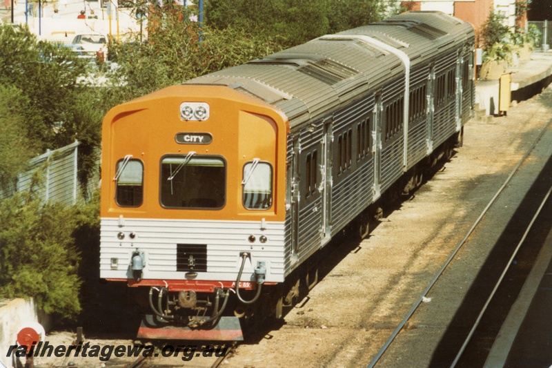 P18078
DMU set headed by ADC class 855, in siding, Perth city station, c1983
