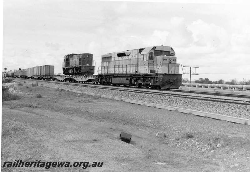 P21740
L class 251  hauling freight train through West Merredin. A class 1511 being piggybacked in consist. EGR line. 
