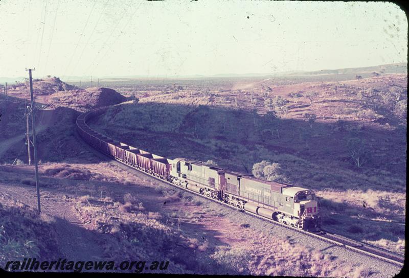 T00677
Hamersley Iron locos, on iron ore train
