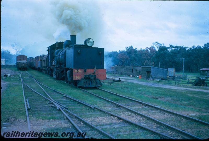 T00832
MSA class 492 Garratt loco, Jarrahwood, WN line, timber train
