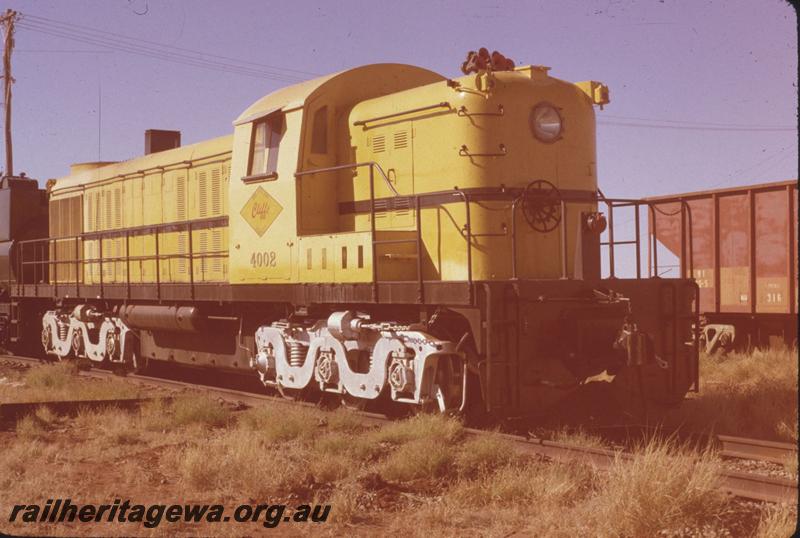 T01663
Cliffs Robe River Alco RSC3 class 4002 loco, Pilbara Railway Historical Society Museum, Dampier
