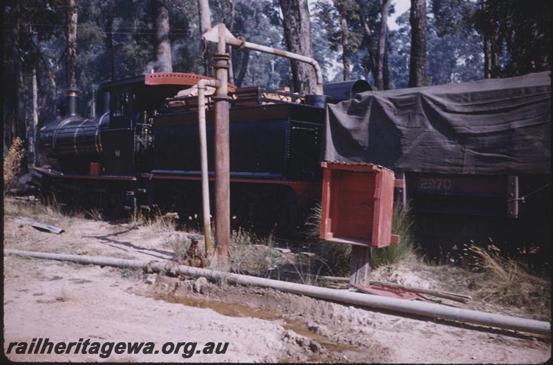 T01701
Loco YX 86, water column, Donnelly River Mill, taking water

