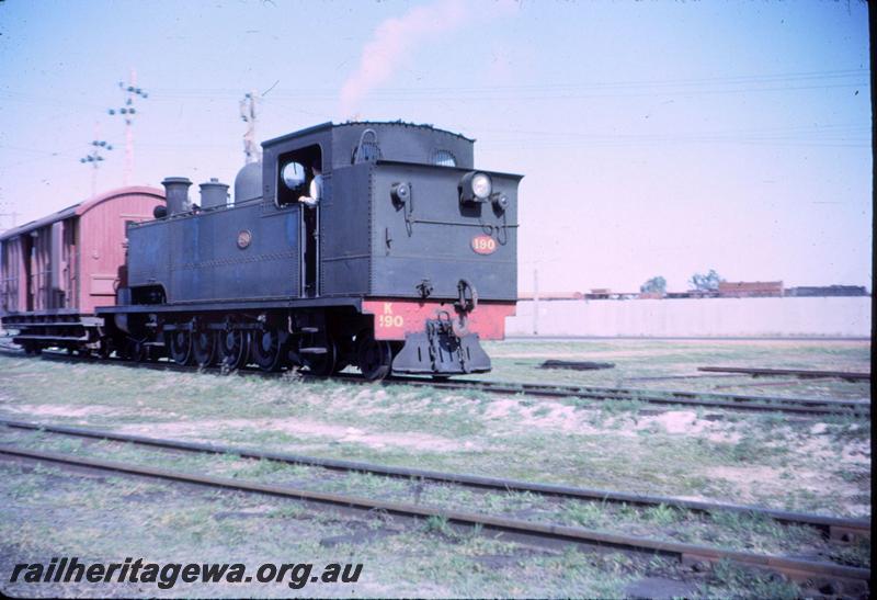 T03228
K class 190, Midland, shunting a brakevan, rear view of bunker
