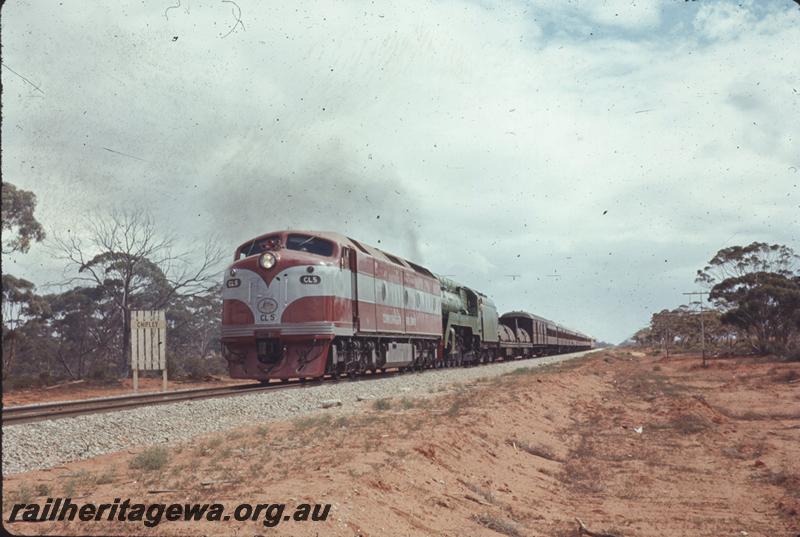 T04053
Commonwealth Railways (CR) loco CL class 5, NSWR loco C3801.Chifley.

