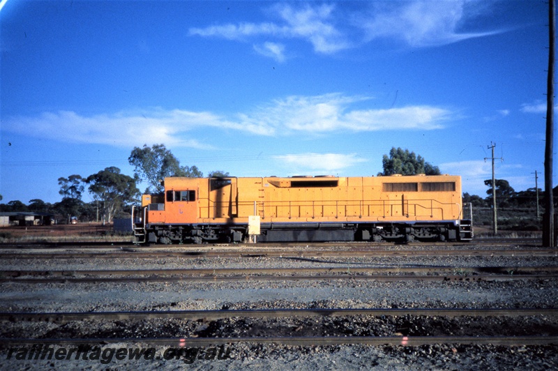 T05421
L class 272, in yellow non-Westrail livery, West Kalgoorlie, EGR line, side view Westrail
