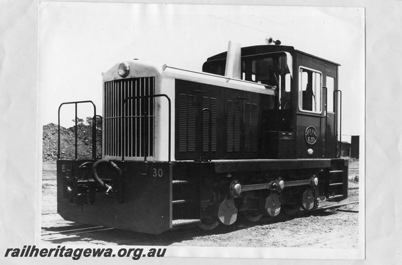 P00469
MRWA E class 30, 0-6-0 diesel hydraulic loco, front and side view
