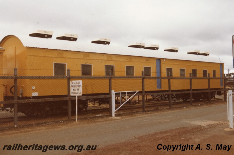 P01391
VW class, ex AZ class carriage, with eight air conditioning units on the roof, sign 