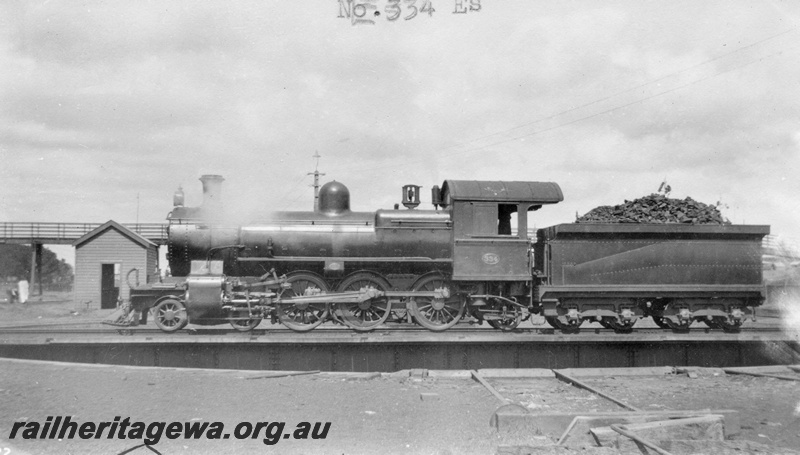 P01665
ES class 334, East Perth loco depot, ER line, side view, c1926.
