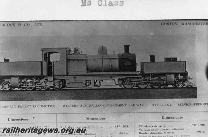 P01684
MS class Garratt, side view.
