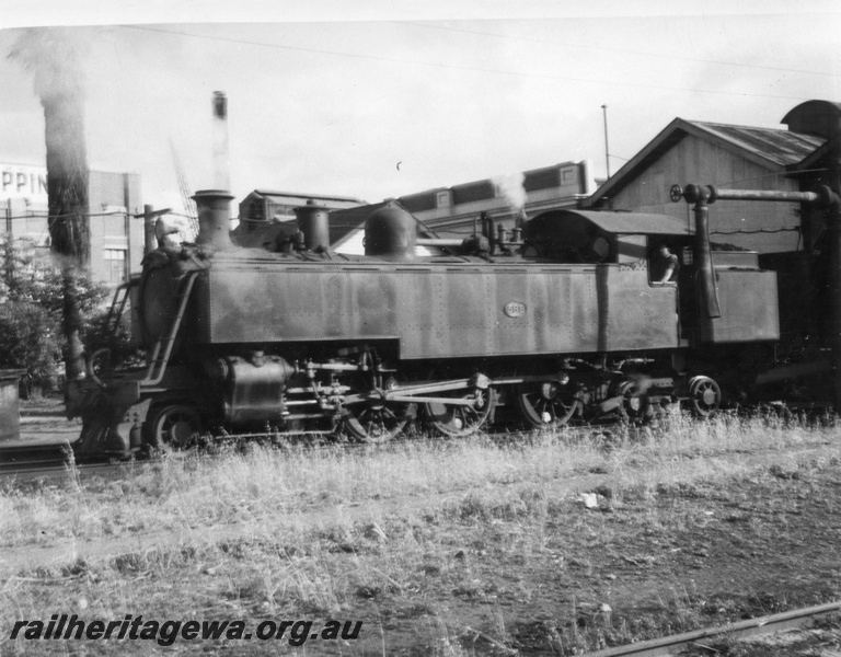 P01756
1 of 3, DD class 598, 4-6-4T, front and side view, water column, Fremantle loco, ER line.
