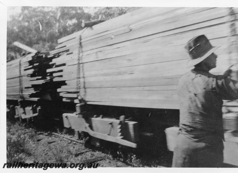P02408
1 of 2. Descending trams on incline on Whittakers timber line. c1927.
